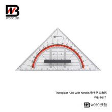 Protractor and Triangular Plastic Ruler for Office Stationery